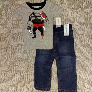Carter's Gray and Blue Pirate Matching Set